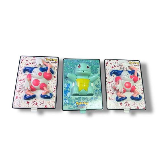 Vintage 2000 Pokémon 3D Cards Burger King Lot Mr. Mime Squirtle Movie 2000 Toys - Picture 1 of 8